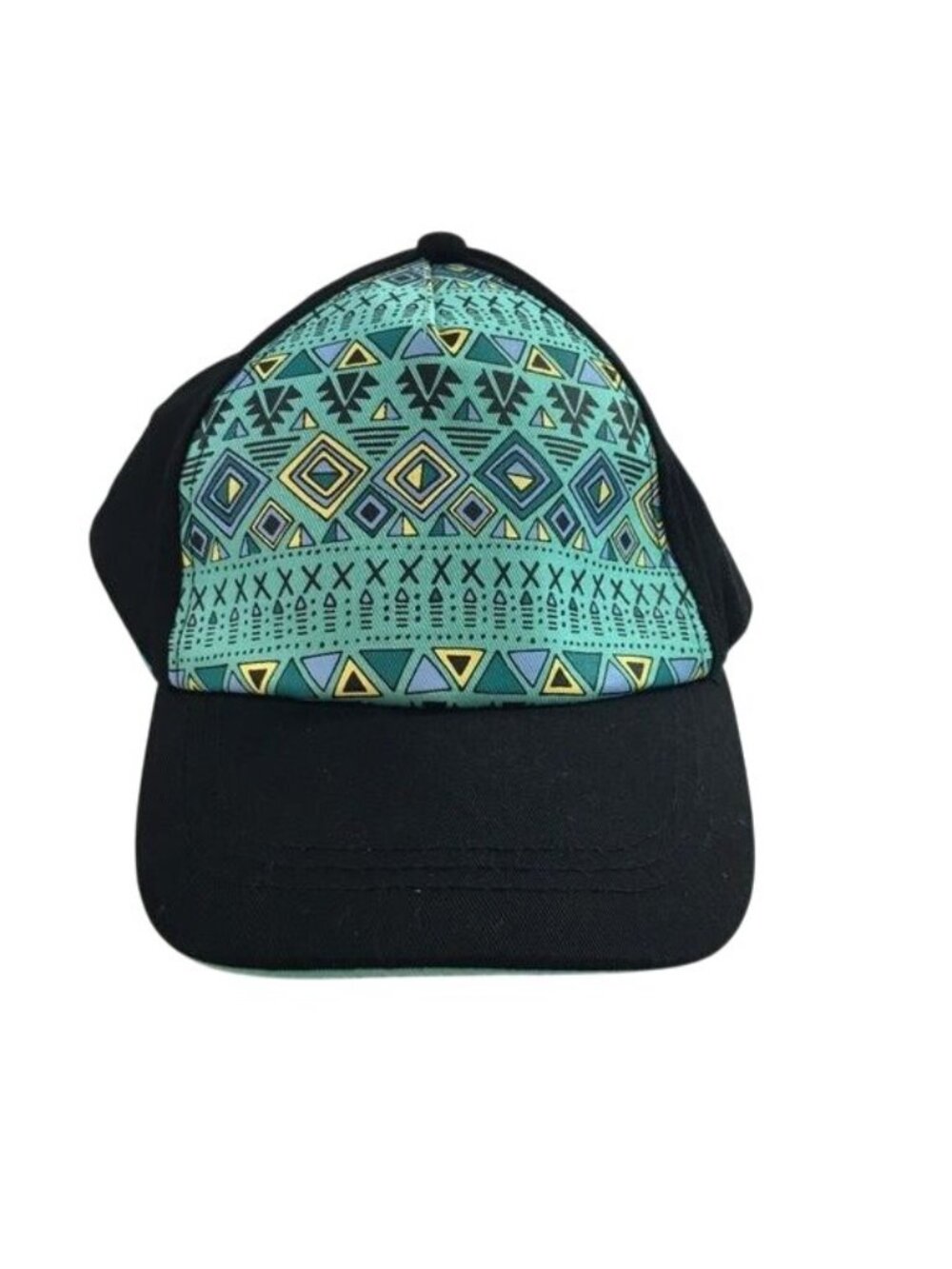 Accessory Depot Womens Baseball Cap/Hat Black/Green Multi Geometric Shapes OSFM